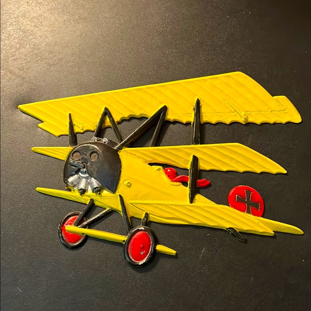 Homco Yellow and Red Toy Triplane Model
